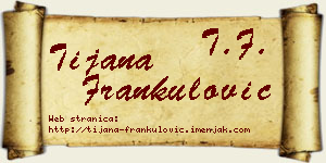 Tijana Frankulović vizit kartica